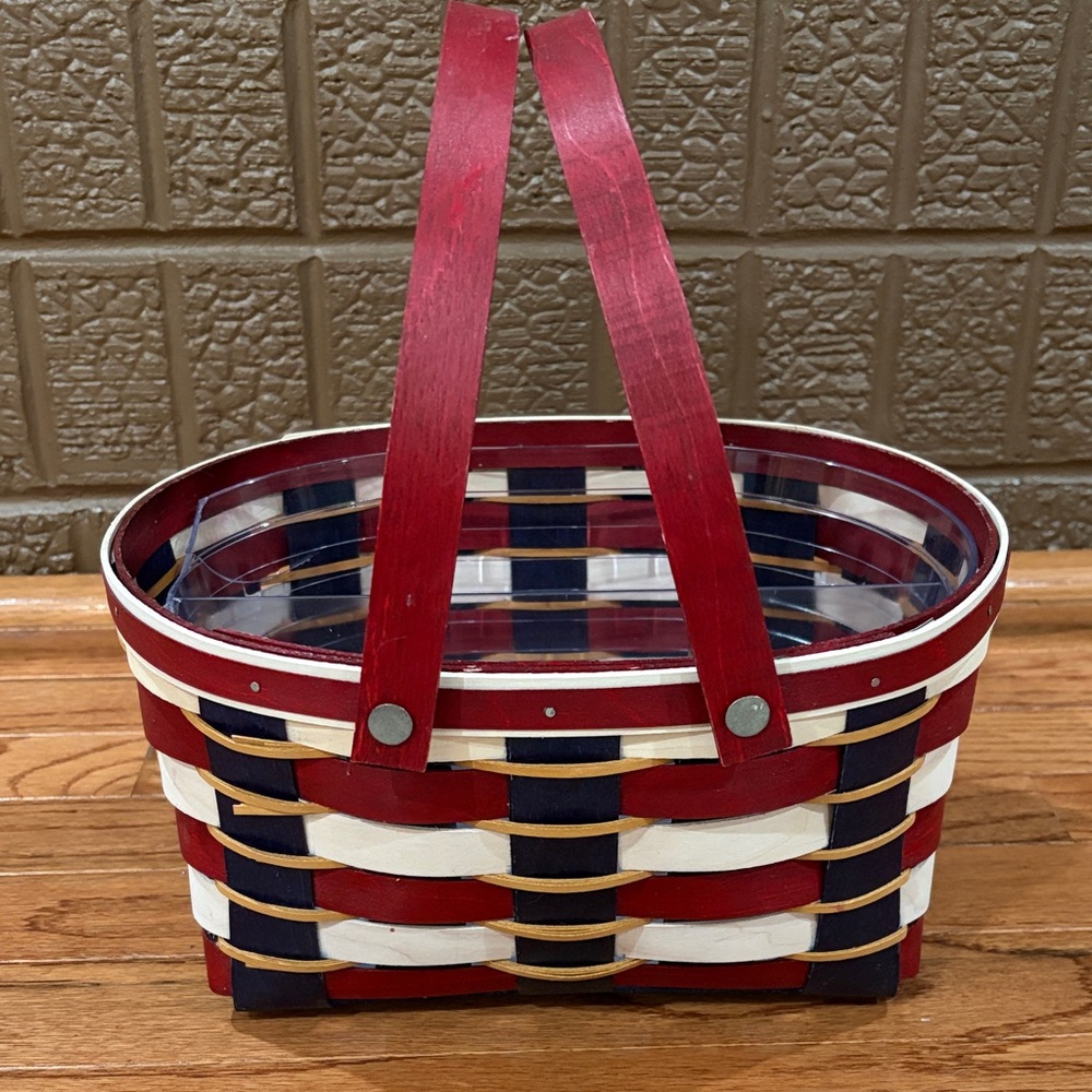 Longaberger Red, White, and Blue Woven Basket